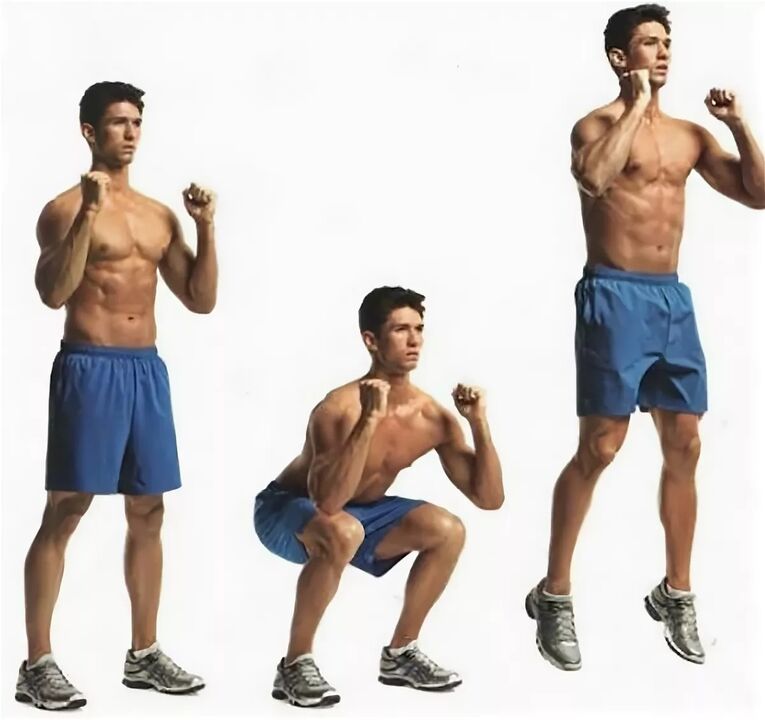 Jumping squats help men achieve quick and long erections